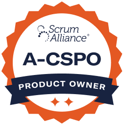 Advanced Certified Scrum Product Owner (A-CSPO) credential badge from Scrum Alliance